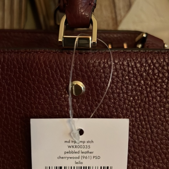 Kate Spade Leila Medium Triple Compartment Satchel Cherrywood brand New - Picture 9 of 16